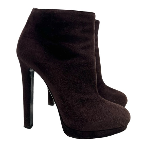 Alexander McQueen Deep Purple Suede High Heel Platform Ankle Booties Women 38 - Picture 3 of 16